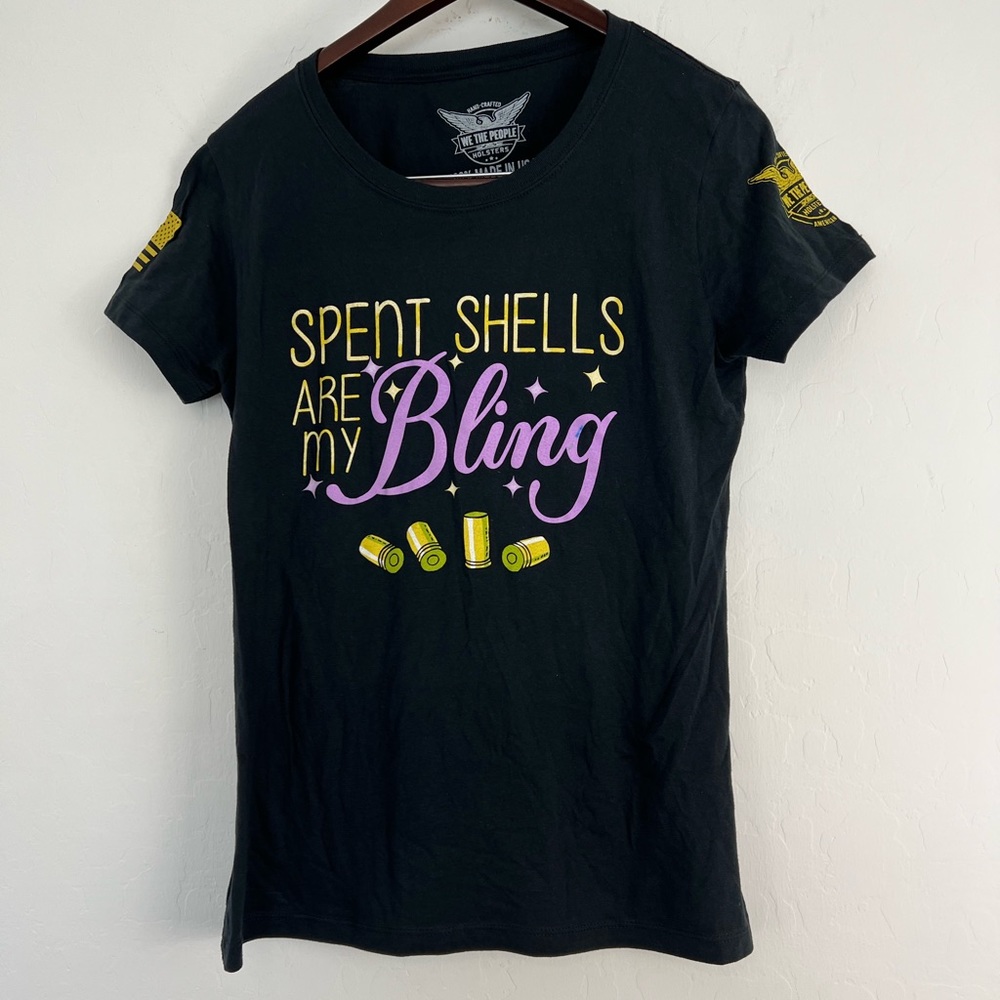 Spent Shells Are My Bling Ladies Shirt Size XL america first